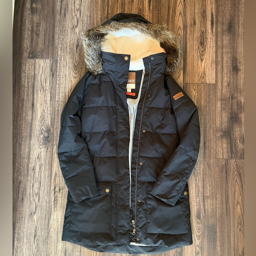 Roxy Ellie Water Repellent Hooded Longline Puffa Jacket
